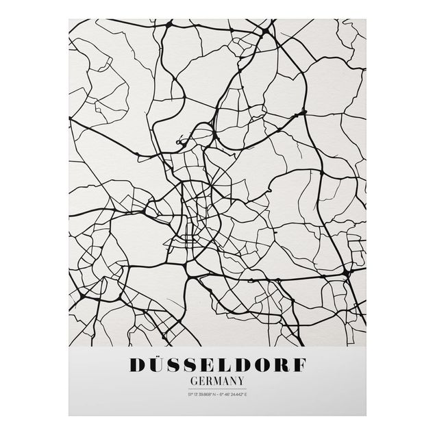 quadro mapa mundo Dusseldorf City Map - Classic