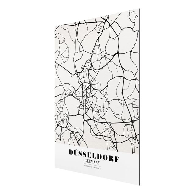 quadro com frases inspiradoras Dusseldorf City Map - Classic