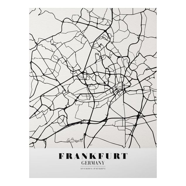 Quadros mapa mundi Frankfurt City City Map - Classical