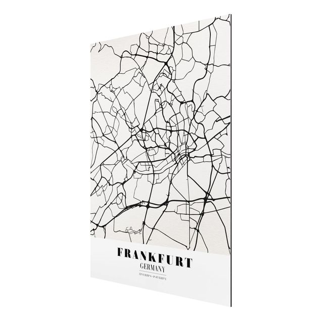 Quadros com frases Frankfurt City City Map - Classical