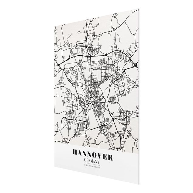 Quadros com frases Hannover City Map - Classic