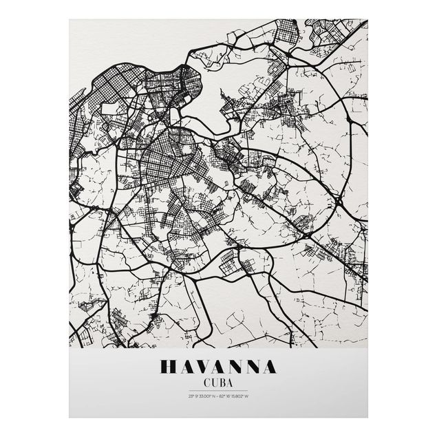 quadro mapa mundo Havana City Map - Classic