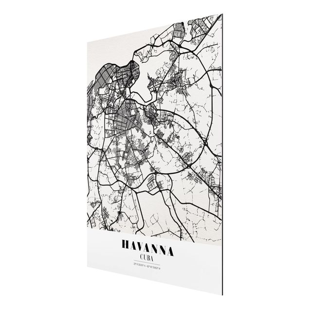 quadro com frases inspiradoras Havana City Map - Classic