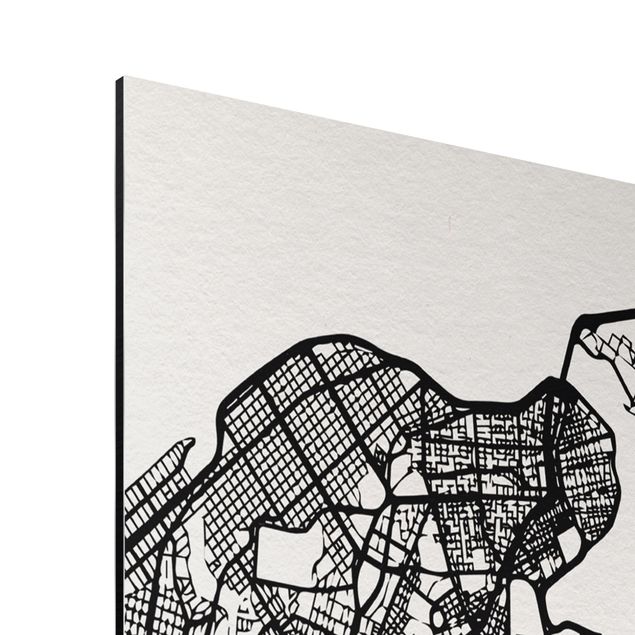 quadros em preto e branco Havana City Map - Classic