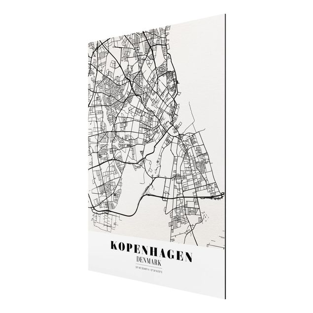 Quadros com frases Copenhagen City Map - Classic