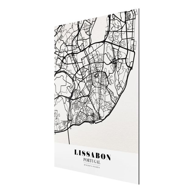 Quadros com frases Lisbon City Map - Classic