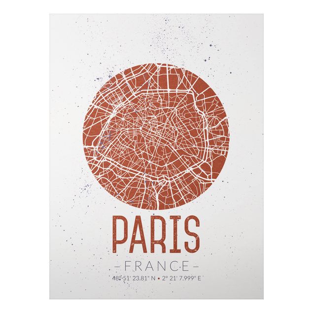 Quadros Paris City Map Paris - Retro