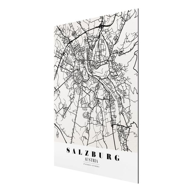 quadro com frases inspiradoras Salzburg City Map - Classic