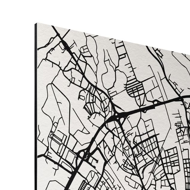 quadros em preto e branco Salzburg City Map - Classic