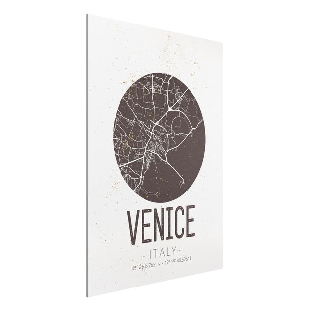 decoraçao para parede de cozinha Venice City Map - Retro