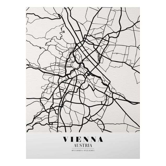 quadro mapa do mundo Vienna City Map - Classic