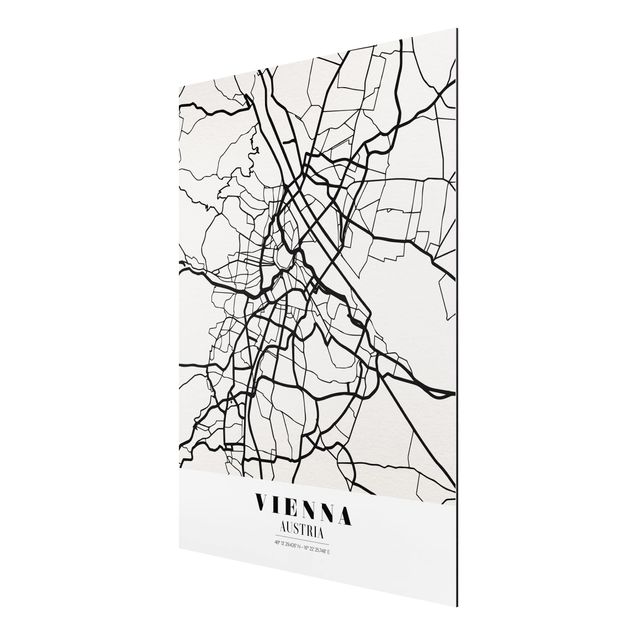 quadros com frases motivacionais Vienna City Map - Classic