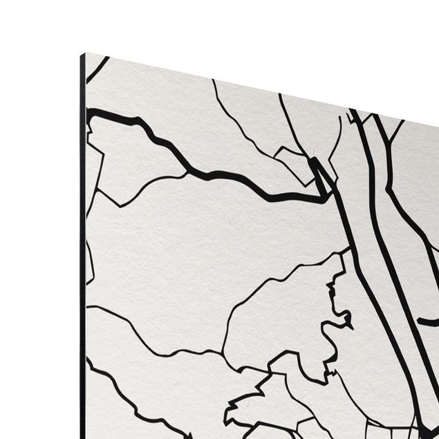 quadros preto e branco para decoração Vienna City Map - Classic
