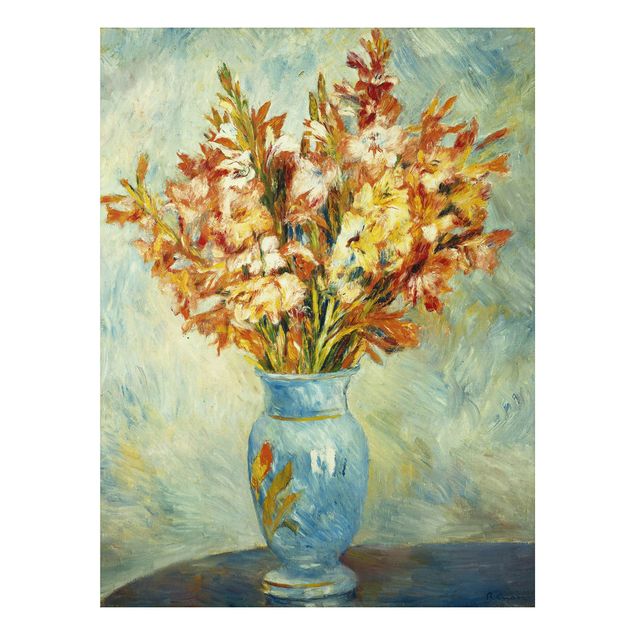 Quadros movimento artístico Impressionismo Auguste Renoir - Gladiolas in a Blue Vase