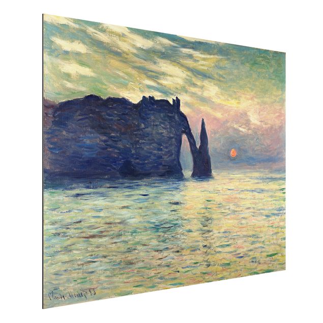 decoraçoes cozinha Claude Monet - The Cliff, Étretat, Sunset