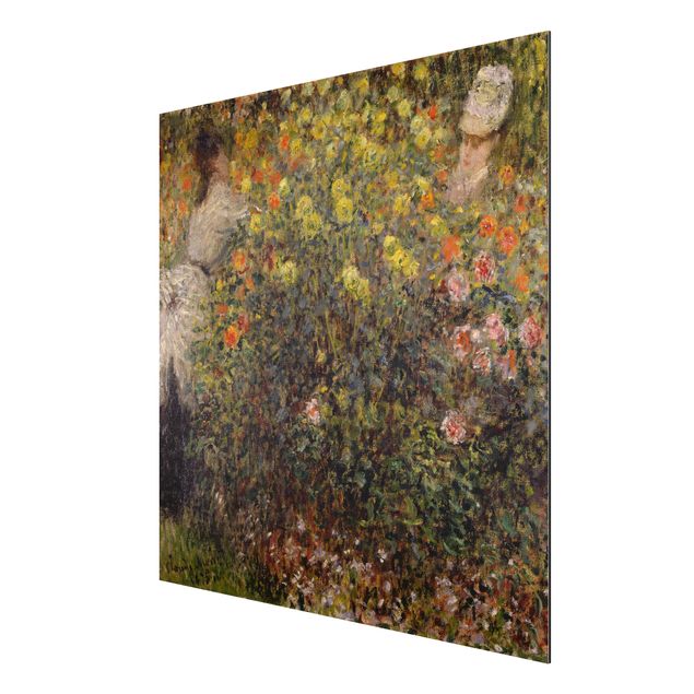 Quadros por movimento artístico Claude Monet - Two Ladies in the Flower Garden