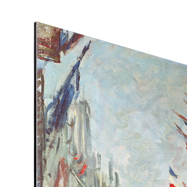 Quadros famosos Claude Monet - The Rue Montorgueil with Flags