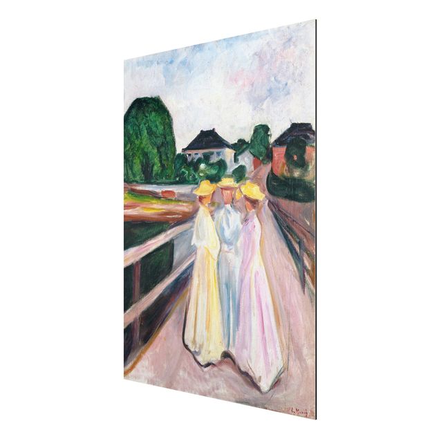 Quadros movimento artístico Pós-impressionismo Edvard Munch - Three Girls on the Bridge