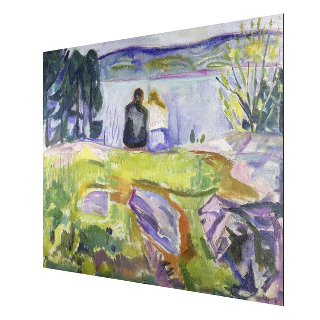 Quadros movimento artístico Pós-impressionismo Edvard Munch - Spring (Love Couple On The Shore)