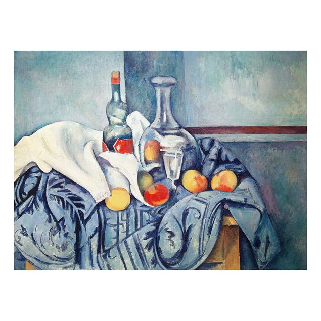 Quadros movimento artístico Impressionismo Paul Cézanne - Still Life With Peaches And Bottles