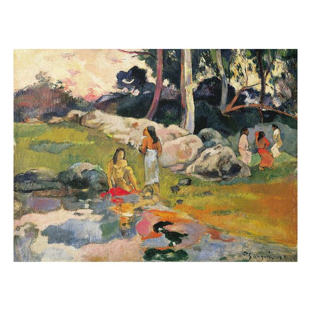 Quadros movimento artístico Impressionismo Paul Gauguin - Women At The Banks Of River