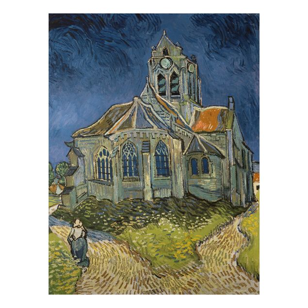 Quadros movimento artístico Impressionismo Vincent van Gogh - The Church at Auvers