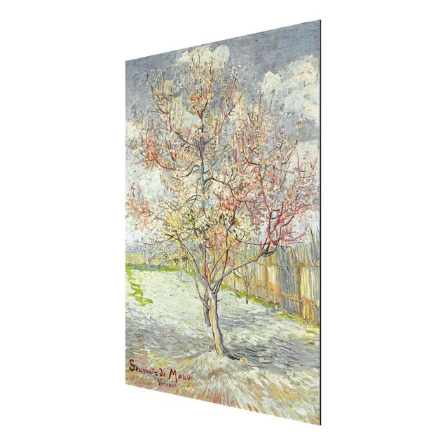 Quadros movimento artístico Pontilhismo Vincent van Gogh - Flowering Peach Trees