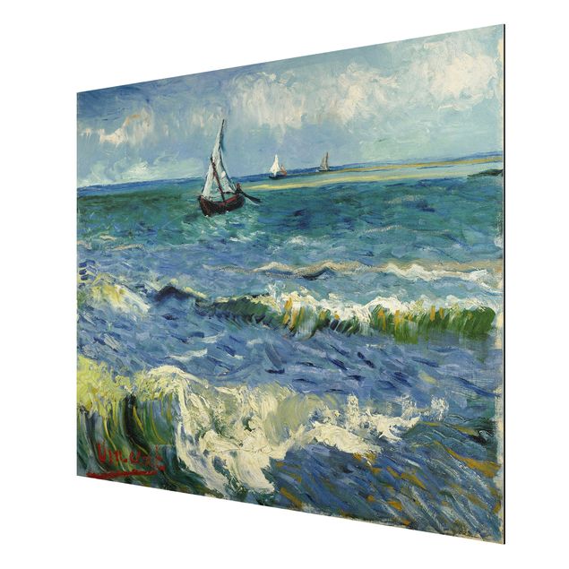 Quadros movimento artístico Pontilhismo Vincent Van Gogh - Seascape Near Les Saintes-Maries-De-La-Mer