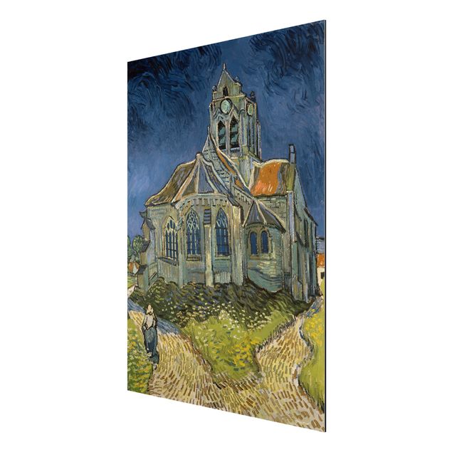 Quadros movimento artístico Pontilhismo Vincent van Gogh - The Church at Auvers