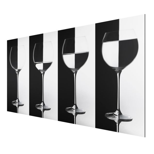 quadros decorativos para sala modernos Wine Glasses Black & White