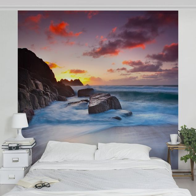papel de parede para quarto de casal moderno By The Sea In Cornwall