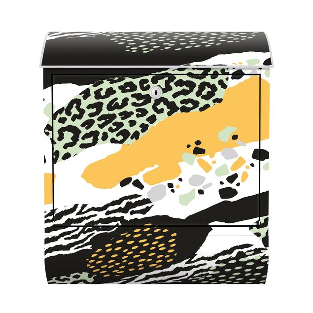 Caixas de correio em preto Animal Print Zebra Tiger Leopard Africa