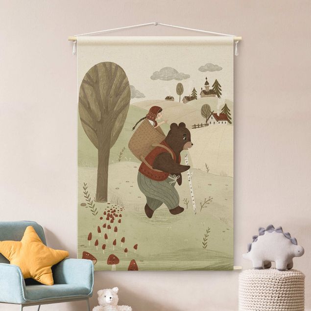 decoração para quartos infantis Anna Lunak Illustration - Masha And The Bear