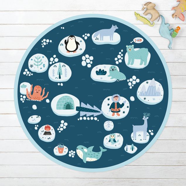 Decoração para quarto infantil Playroom Mat Antarctica - Polar Bear Rudi Wants Fish