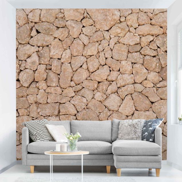 decoraçao para parede de cozinha Apulia Stonewall - Ancient Stone Wall Of Large Stones