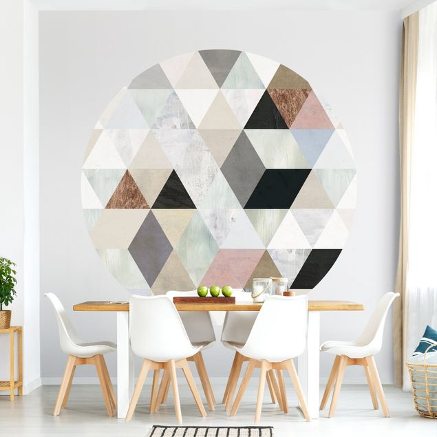 decoraçao cozinha Watercolour Mosaic With Triangles I