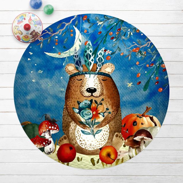Decoração para quarto infantil Watercolour Bear In Moonlight