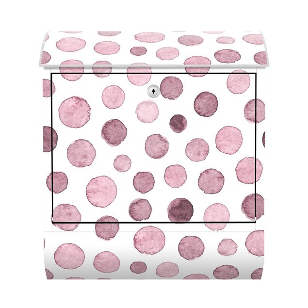 caixa de correio para muro Watercolour Bubbles In Antique Pink