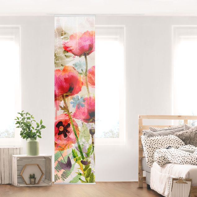 decoraçao para parede de cozinha Watercolour Flowers Poppy