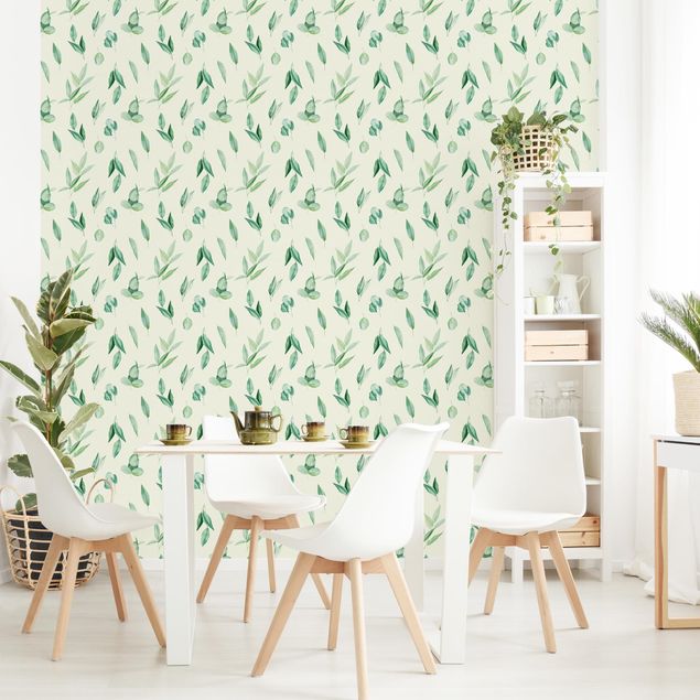 decoraçao para parede de cozinha Watercolour Eucalyptus Branches Pattern
