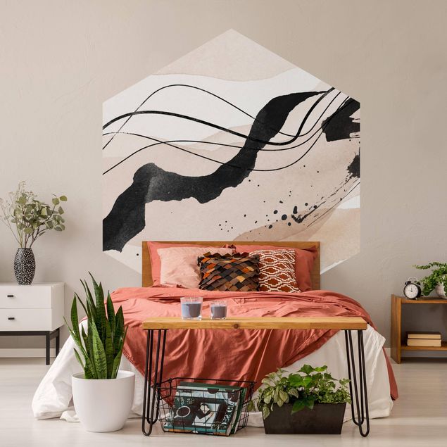 papel de parede para quarto de casal moderno Landscape In Watercolour Dark Waves