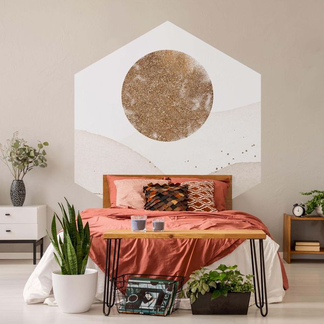 papel de parede para quarto de casal moderno Landscape In Watercolour Solar Storm