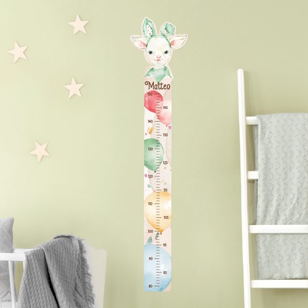 Decoração para quarto infantil Watercolour balloon little sheep with custom name