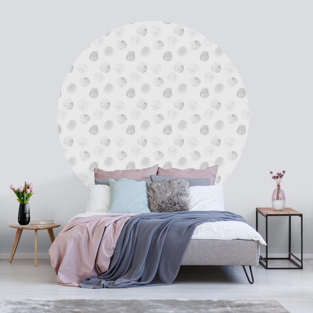 Papel de parede pontos Watercolour Dots Grey