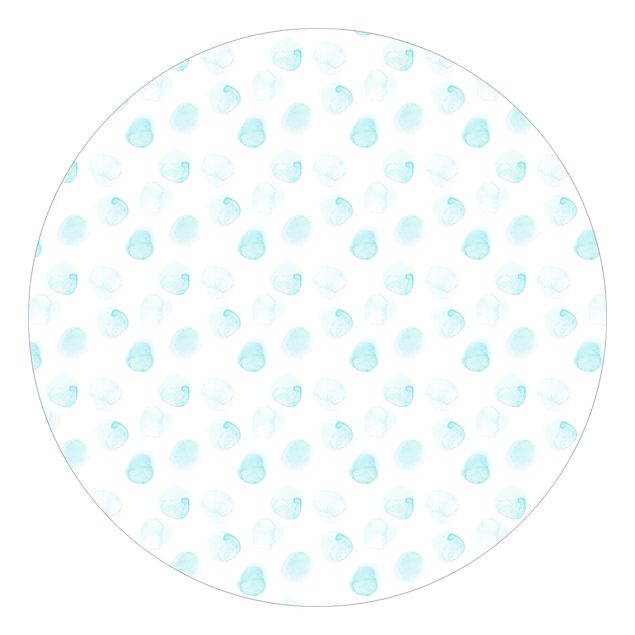 papel de parede moderno para sala Watercolour Dots Turquoise