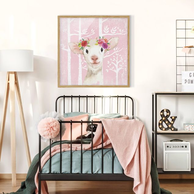 Quadros famosos Watercolour Sheep Pink
