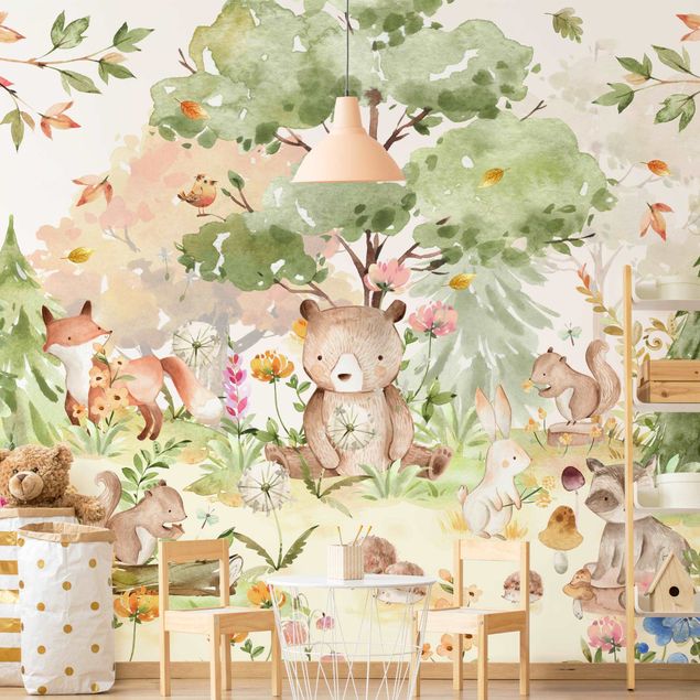 Decoração para quarto infantil Watercolour Forest Animals