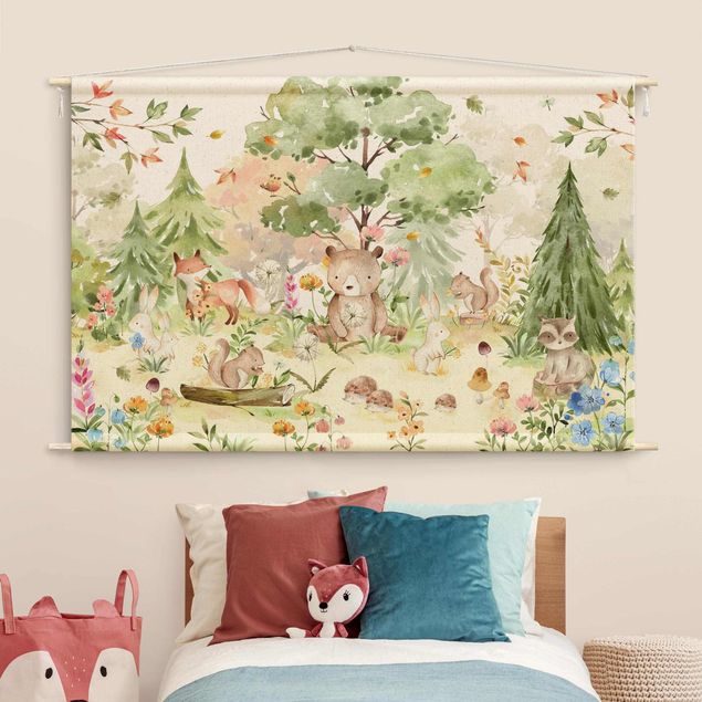 Decoração para quarto infantil Watercolour Forest Animals