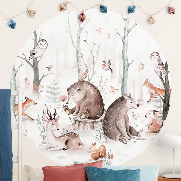 decoração quarto bebé Watercolour Forest Animal Friends