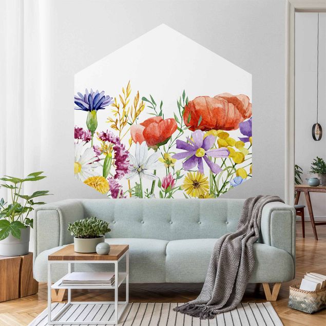 papel de parede moderno Watercolour Flowers